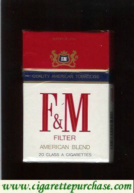 F&M F and M Filter American Blend cigarettes hard box